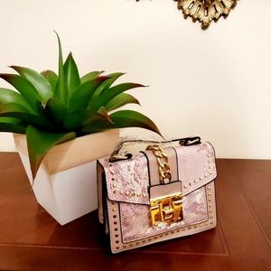 Pink and Gold snakeskin pattern purse